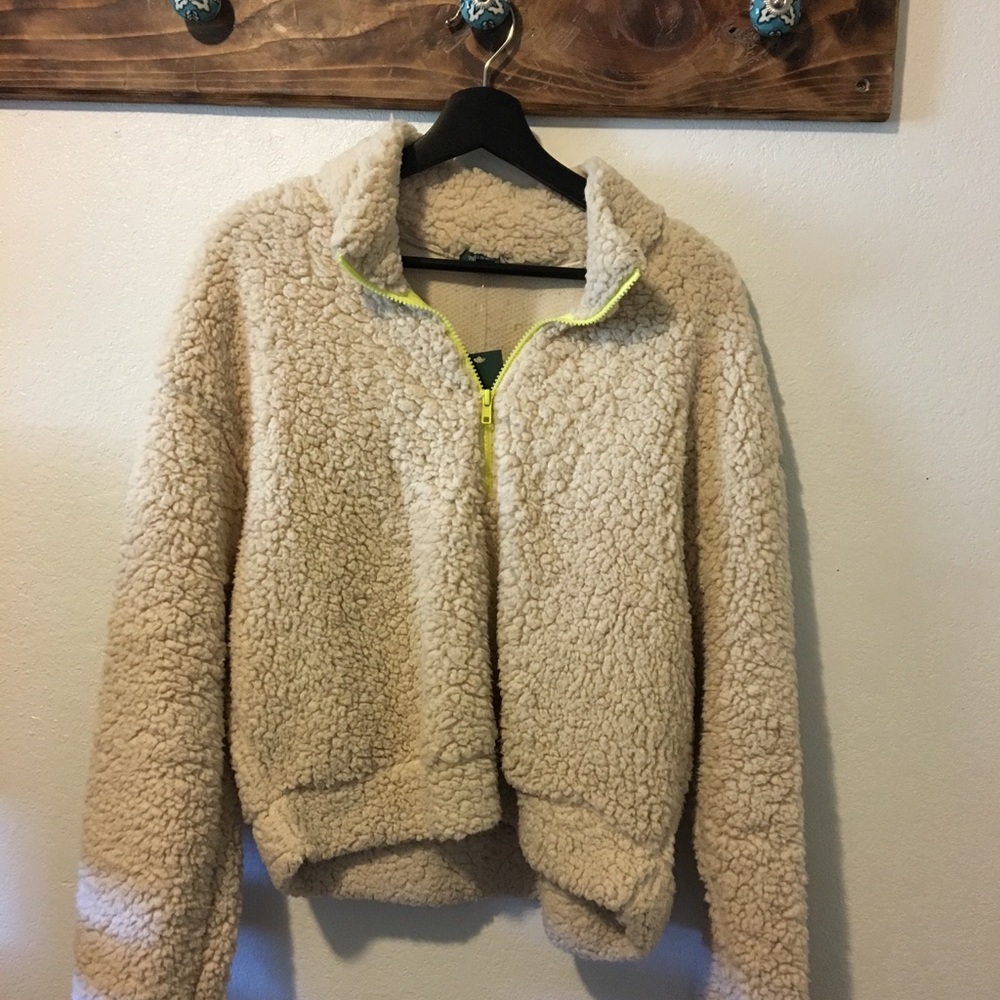 White fleece sweater